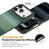 iPhone 18 Pro Max EIDERWOOD Deksel med Mønstret Kunstskinn Bakside – MagSafe Kompatibel - Grønn