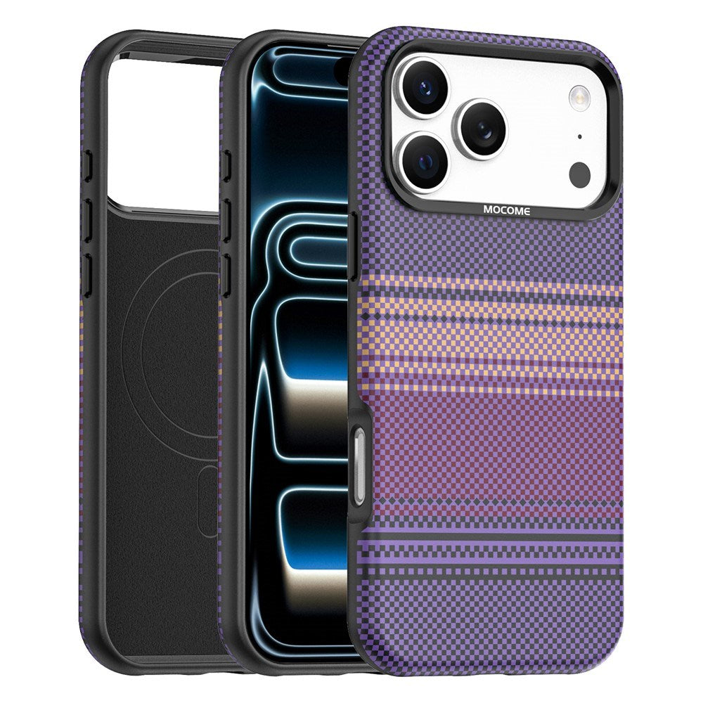 iPhone 18 Pro Max EIDERWOOD Deksel med Mønstret Kunstskinn Bakside – MagSafe Kompatibel - Lilla