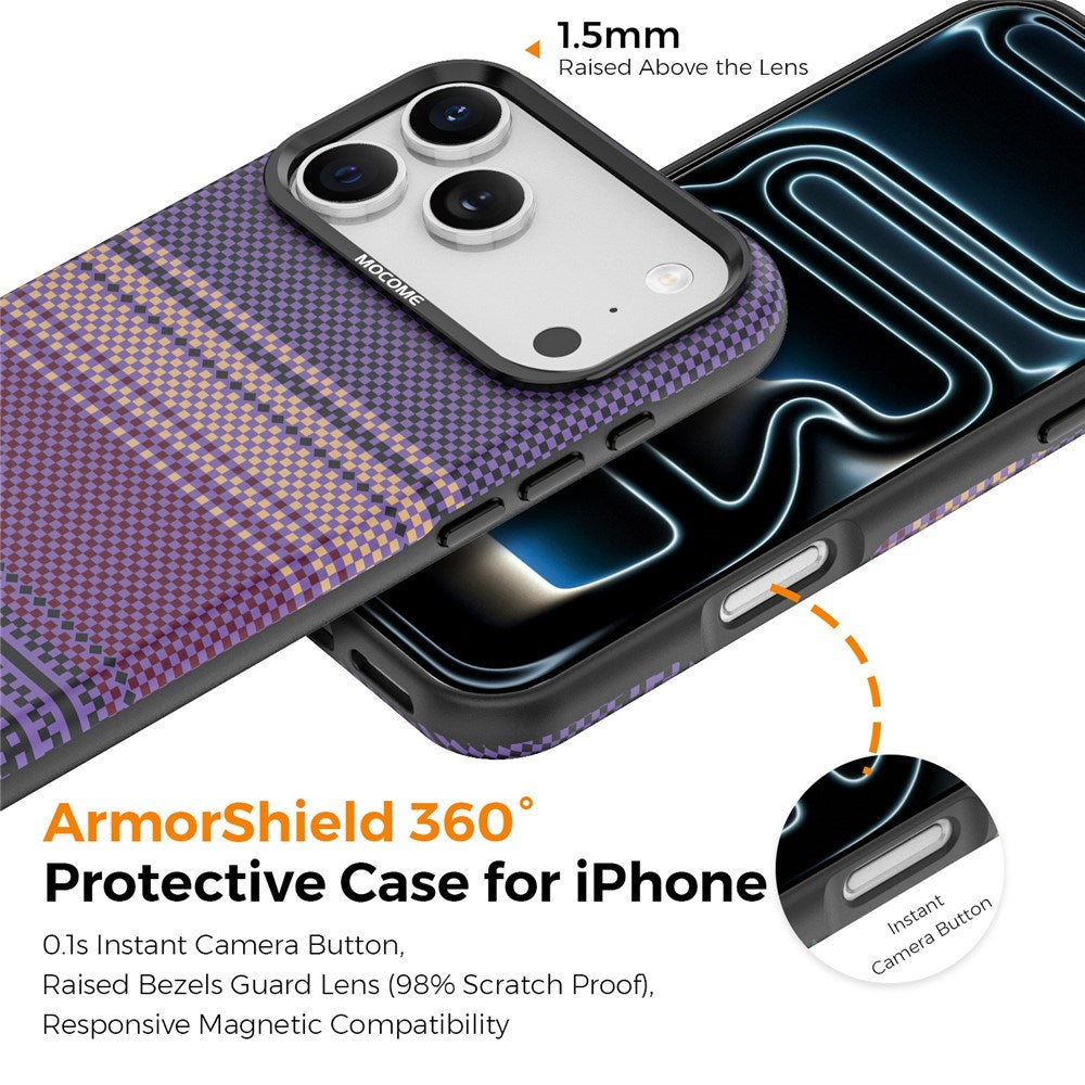 iPhone 18 Pro Max EIDERWOOD Deksel med Mønstret Kunstskinn Bakside – MagSafe Kompatibel - Lilla