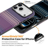 iPhone 18 Pro Max EIDERWOOD Deksel med Mønstret Kunstskinn Bakside – MagSafe Kompatibel - Lilla