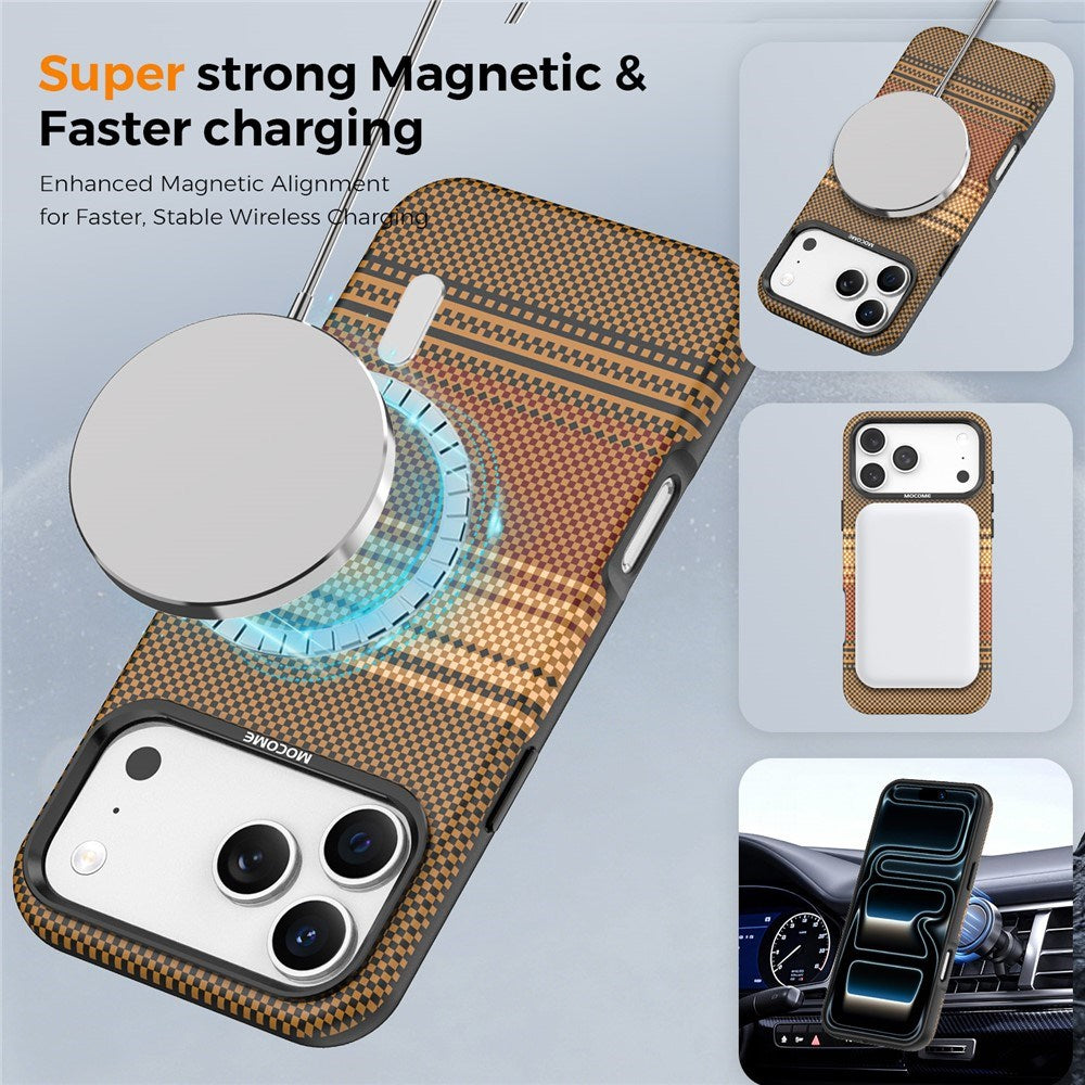 iPhone 18 Pro Max EIDERWOOD Deksel med Mønstret Kunstskinn Bakside – MagSafe Kompatibel - Brun
