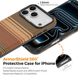 iPhone 18 Pro Max EIDERWOOD Deksel med Mønstret Kunstskinn Bakside – MagSafe Kompatibel - Brun