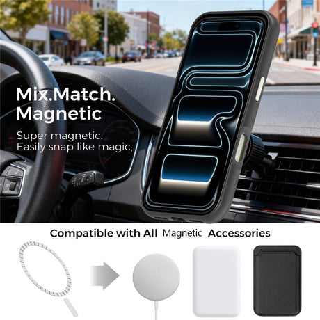 iPhone 18 Pro EIDERWOOD Kunstskinn Bak Deksel m. Avtakbar Kortholder - MagSafe Kompatibel - Svart