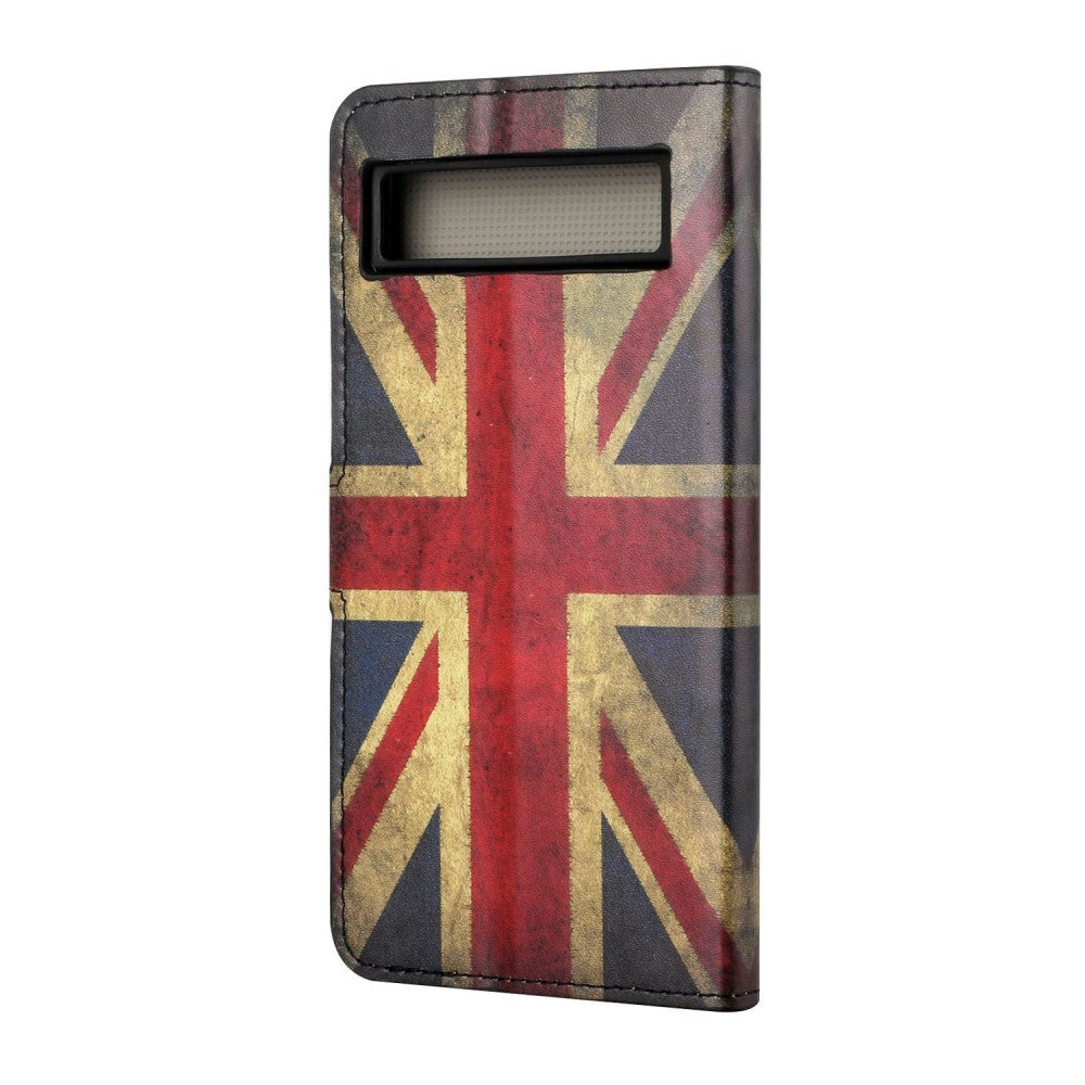 Google Pixel 7A Kunstskinn Deksel med Lommebok og Stativfunksjon - Union Jack