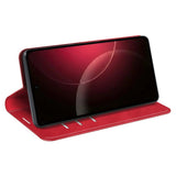 Xiaomi 18 Pro Max EIDERWOOD Flip Deksel i Kunstskinn med Lommebok og Stativfunksjon - Rød