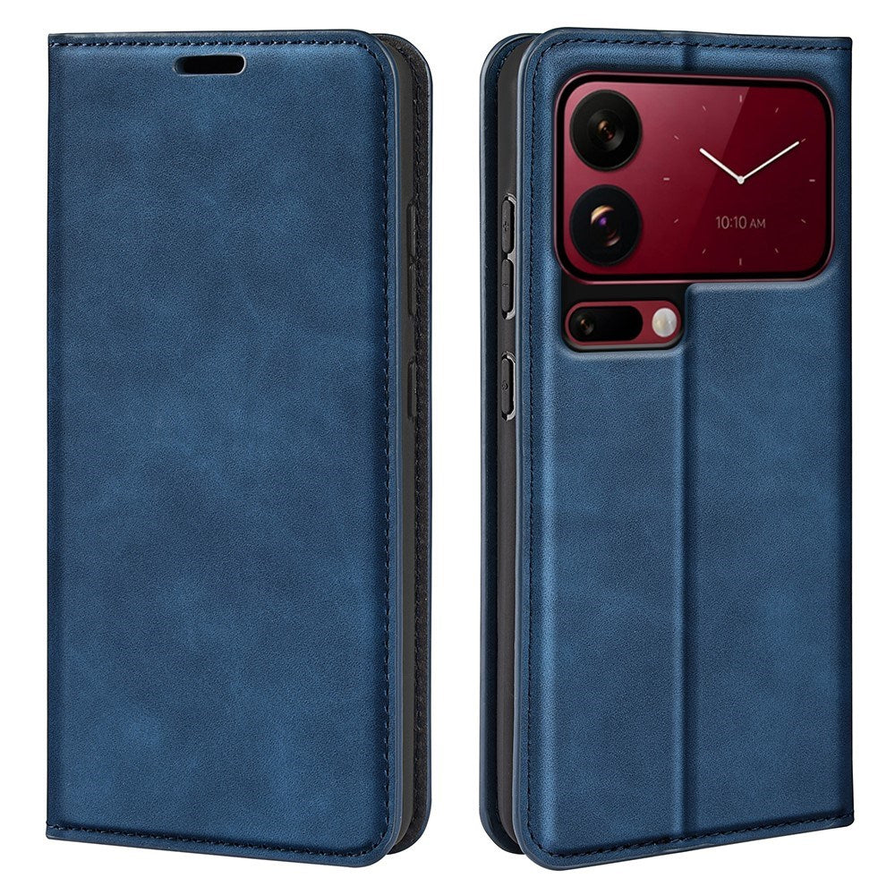 Xiaomi 18 Pro Max EIDERWOOD Flip Deksel i Kunstskinn med Lommebok og Stativfunksjon - Blå