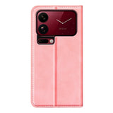 Xiaomi 18 Pro EIDERWOOD Flip Deksel i Kunstskinn med Lommebok og Stativfunksjon - Rosa