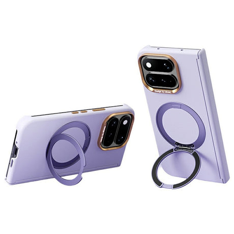 Google Pixel 11 Pro Fold ABEEL Hardt Soft-Touch Plast Deksel m. Kickstand - MagSafe Kompatibel - Lilla