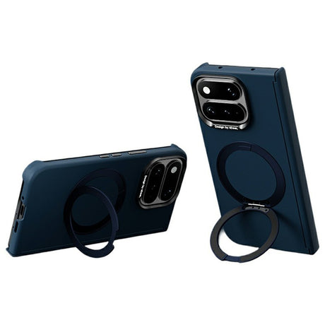Google Pixel 11 Pro Fold ABEEL Hardt Soft-Touch Plast Deksel m. Kickstand - MagSafe Kompatibel - Mørkblå