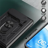 iPhone Fold EIDERWOOD Hybrid Håndverker Deksel m. Kickstand & Cam Slider - Svart