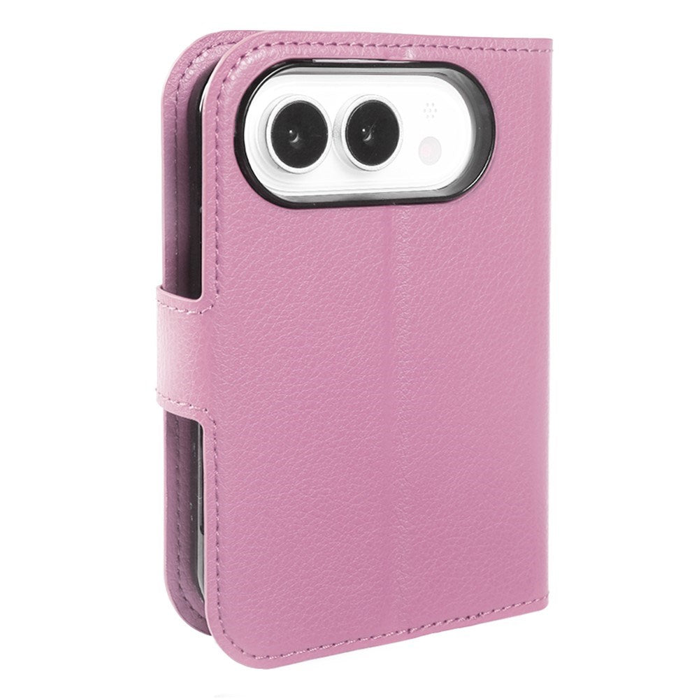 iPhone Fold EIDERWOOD Kunstskinn Flip Deksel m. Kortholder & Ståfunksjon - Rosa