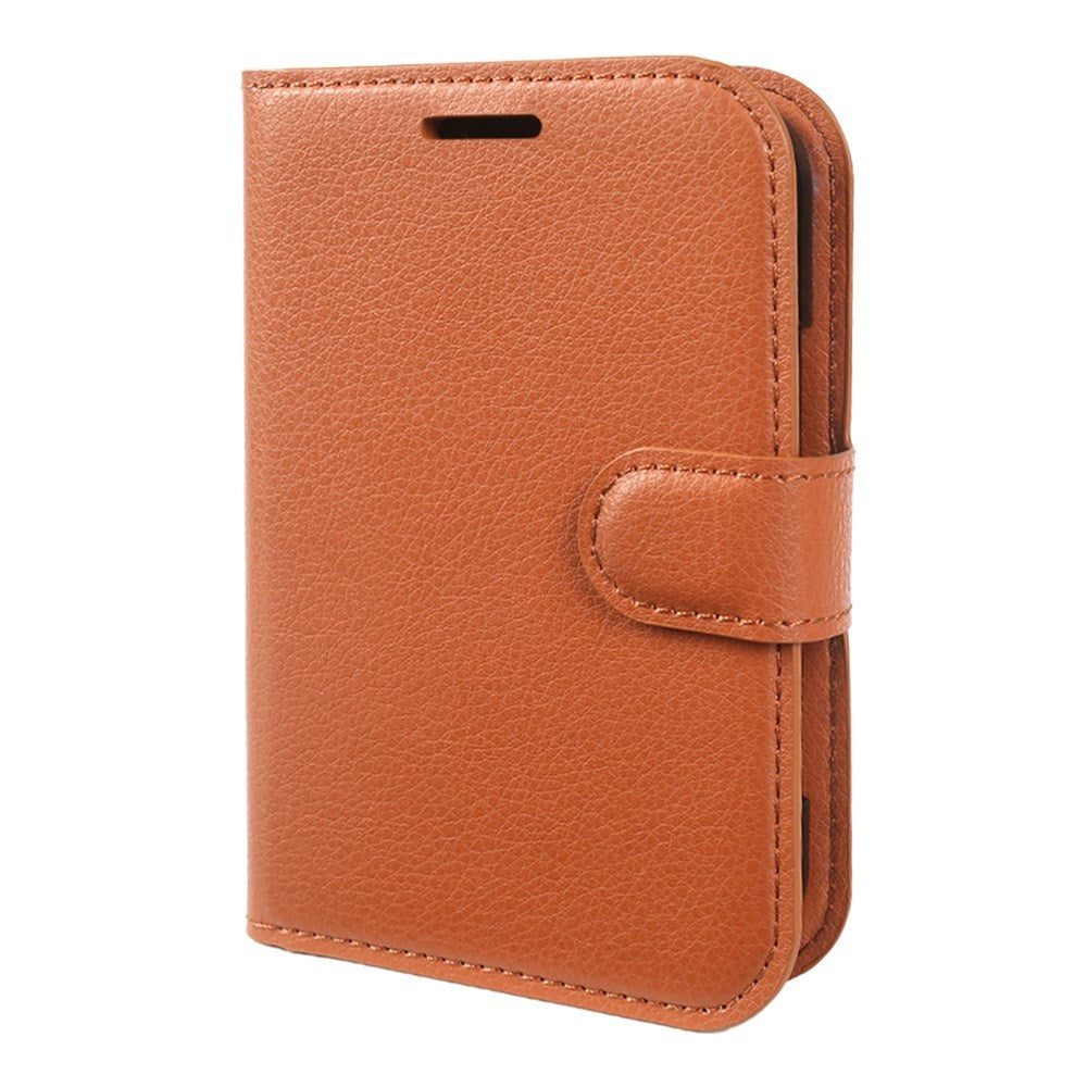 iPhone Fold EIDERWOOD Kunstskinn Flip Deksel m. Kortholder & Ståfunksjon - Brun