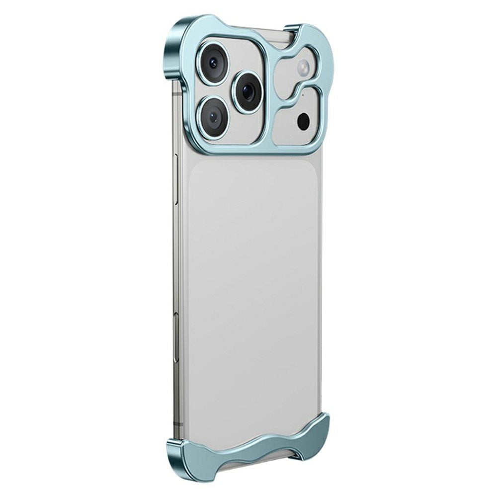 iPhone 18 Pro Todelt Metall Bumper Deksel - Blå