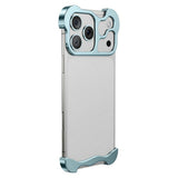 iPhone 18 Pro Todelt Metall Bumper Deksel - Blå