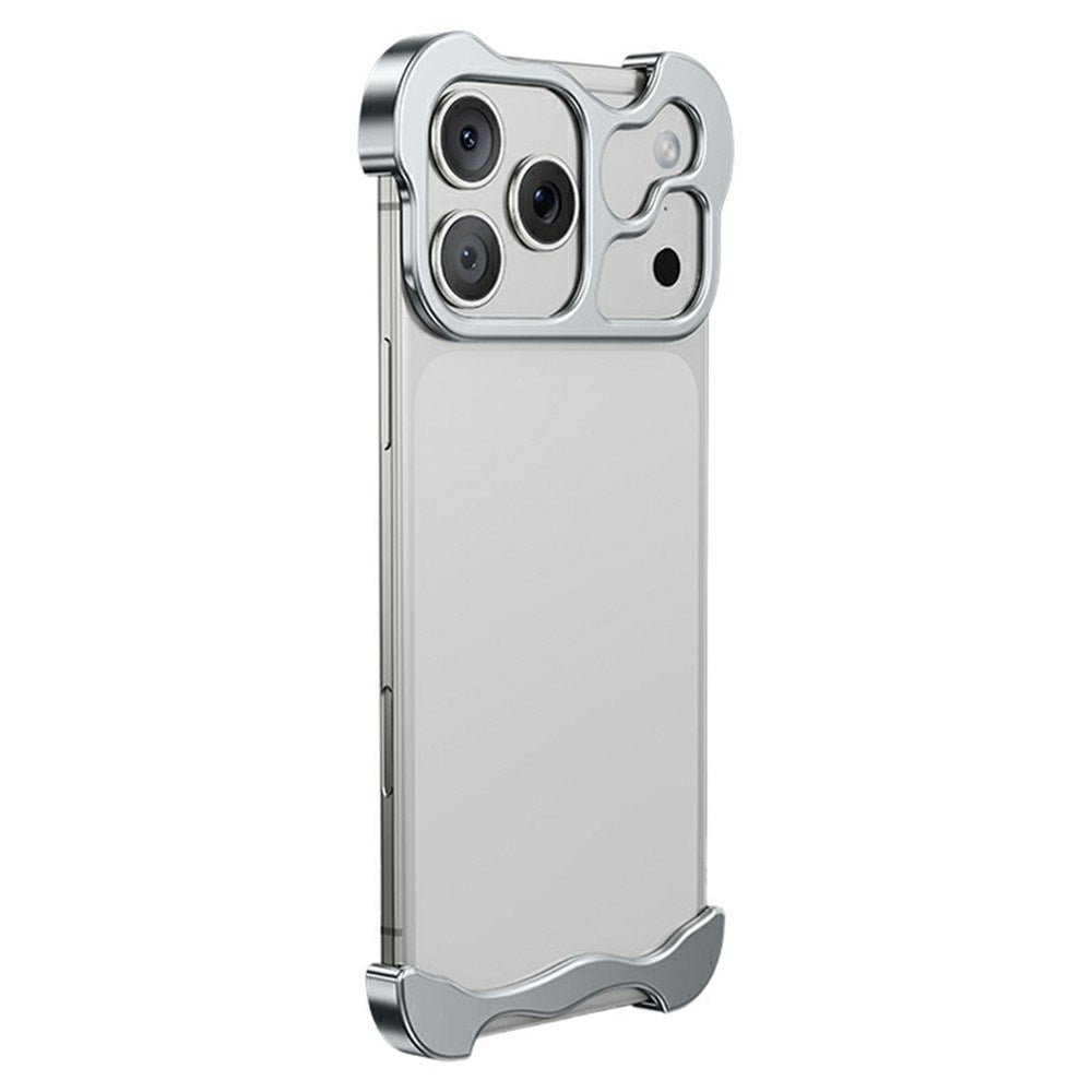 iPhone 18 Pro Todelt Metall Bumper Deksel - Sølv