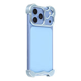 iPhone 18 Pro Max Todelt Metall Bumper Deksel - Blå