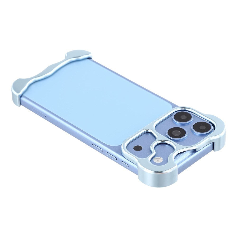 iPhone 18 Pro Max Todelt Metall Bumper Deksel - Blå
