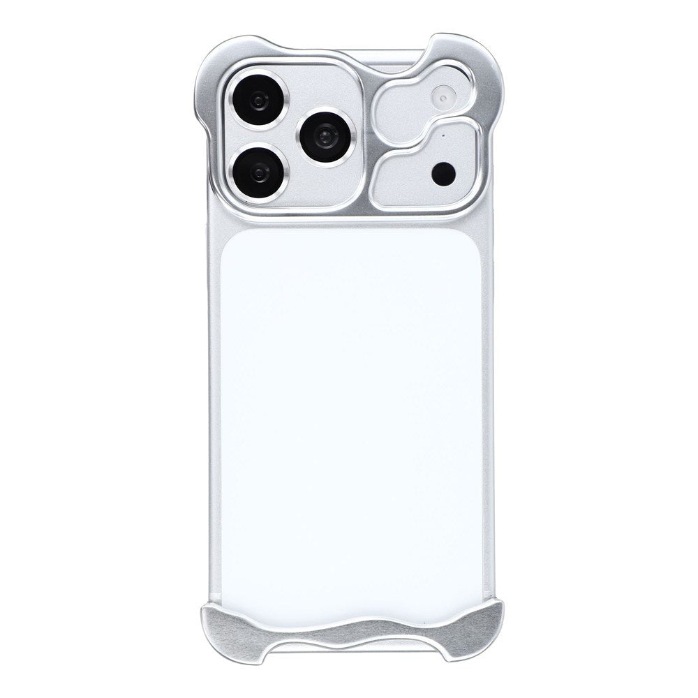 iPhone 18 Pro Max Todelt Metall Bumper Deksel - Sølv