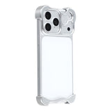 iPhone 18 Pro Max Todelt Metall Bumper Deksel - Sølv