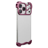 iPhone 18 Pro Max Todelt Metall Bumper Deksel - Lilla