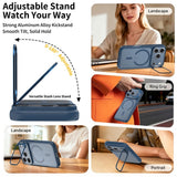 iPhone 18 Pro Max / 17 Pro Max Hybrid Plast Deksel m. Støtabsorberende Kanter & Kickstand - MagSafe Kompatibel - Blå