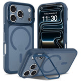 iPhone 18 Pro / 17 Pro Hybrid Plast Deksel m. Støtabsorberende Kanter & Kickstand - MagSafe Kompatibel - Blå