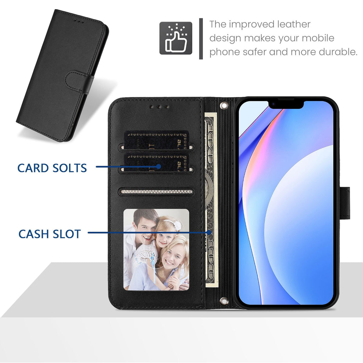 Xiaomi Redmi Note 17 Pro Max (5G) EIDERWOOD Kunstskinn Flip Deksel m. Stropp - Svart