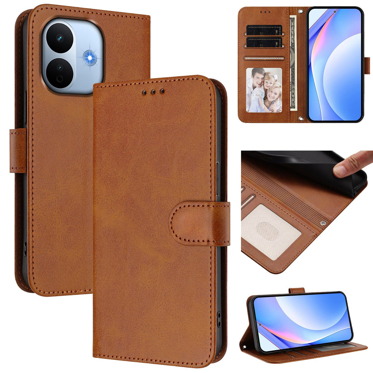 Xiaomi Redmi Note 17 Pro Max (5G) EIDERWOOD Kunstskinn Flip Deksel m. Stropp - Brun