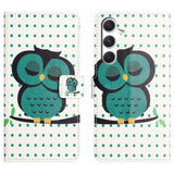 Samsung Galaxy S26 FE EIDERWOOD Flip Deksel med Kortholder og Stativ Funksjon - Sovende Ugle