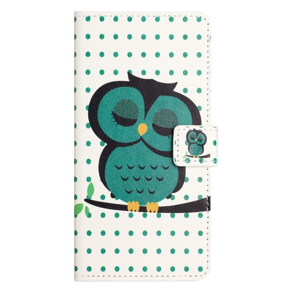 Samsung Galaxy S26 FE EIDERWOOD Flip Deksel med Kortholder og Stativ Funksjon - Sovende Ugle