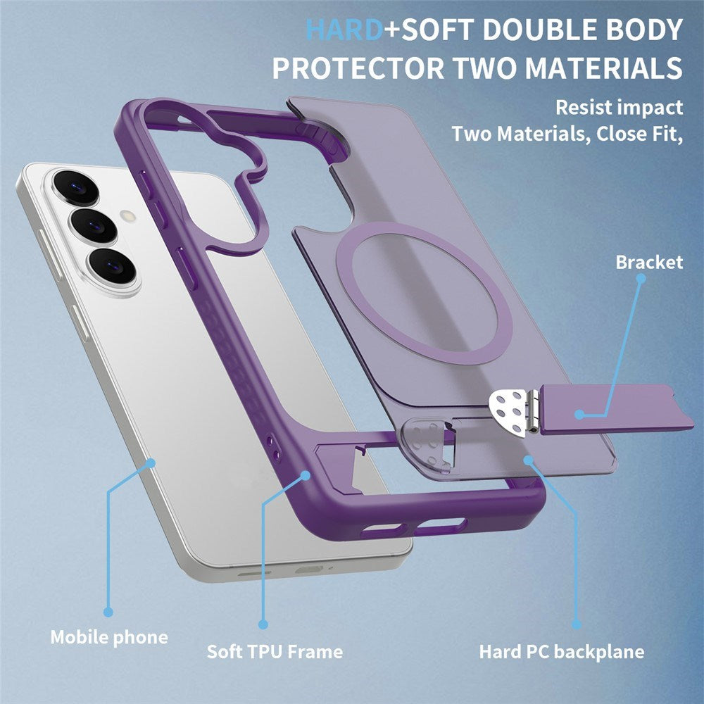 Samsung Galaxy S26 FE / S25 FE EIDERWOOD Hybrid Deksel m. Kickstand - MagSafe Kompatibel - Lilla