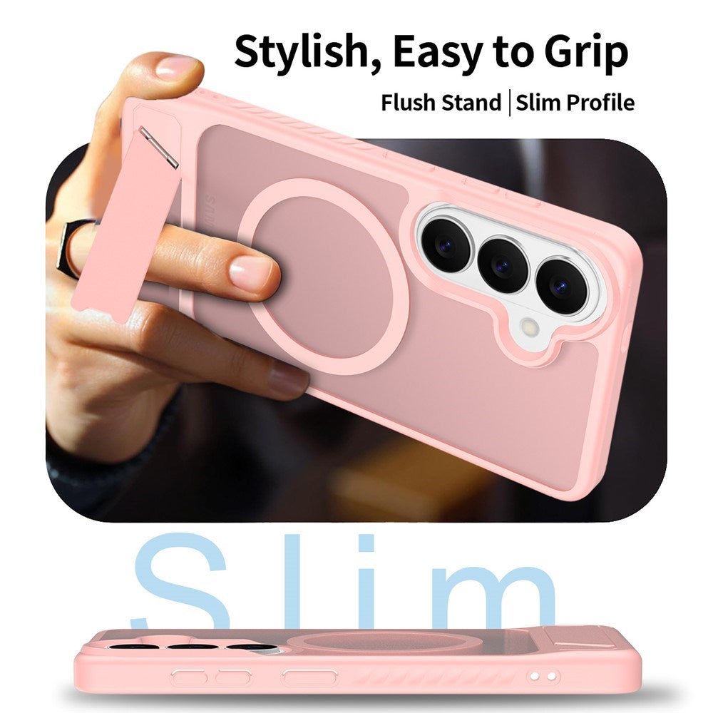 Samsung Galaxy S26 FE / S25 FE EIDERWOOD Hybrid Deksel m. Kickstand - MagSafe Kompatibel - Rosa