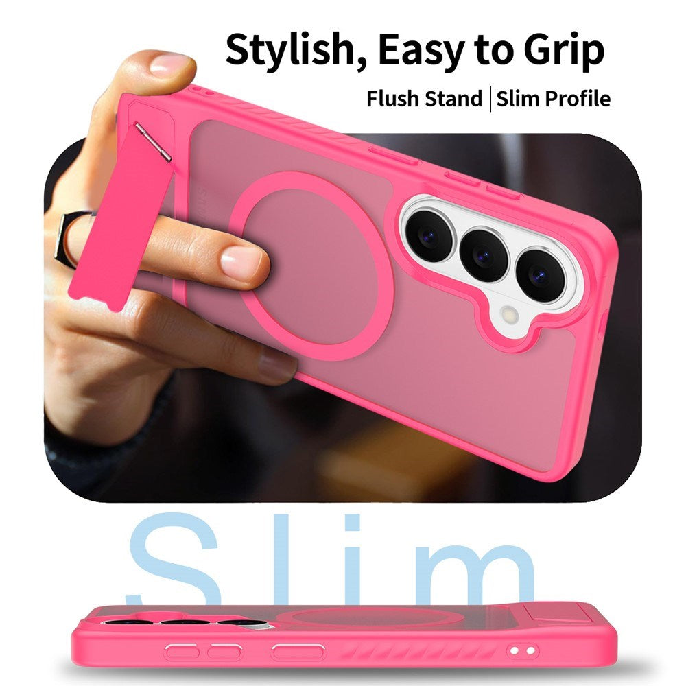 Samsung Galaxy S26 FE / S25 FE EIDERWOOD Hybrid Deksel m. Kickstand - MagSafe Kompatibel - Pink