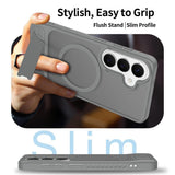 Samsung Galaxy S26 FE / S25 FE EIDERWOOD Hybrid Deksel m. Kickstand - MagSafe Kompatibel - Grå