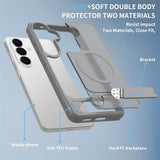 Samsung Galaxy S26 FE / S25 FE EIDERWOOD Hybrid Deksel m. Kickstand - MagSafe Kompatibel - Grå