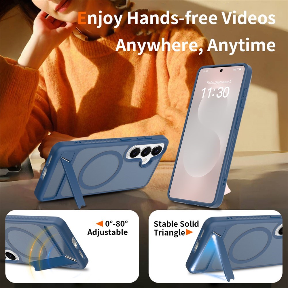 Samsung Galaxy S26 FE / S25 FE EIDERWOOD Hybrid Deksel m. Kickstand - MagSafe Kompatibel - Blå