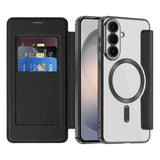 Samsung Galaxy S26 FE EIDERWOOD Flip Deksel med RFID-blokkering og Kameralinsbeskyttelse - Svart / Gjennomsiktig