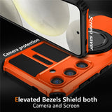 EIDERWOOD Samsung Galaxy S26 FE / S25 FE Håndverkerdeksel med Magnetisk Stativfunksjon - Oransje