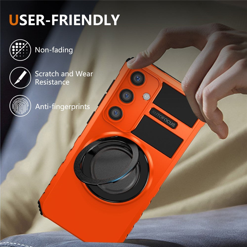 EIDERWOOD Samsung Galaxy S26 FE / S25 FE Håndverkerdeksel med Magnetisk Stativfunksjon - Oransje