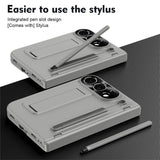 iPhone Fold EIDERWOOD Deksel med Skjermbeskyttelse, Kamerabeskyttelse og Stylus - Grå