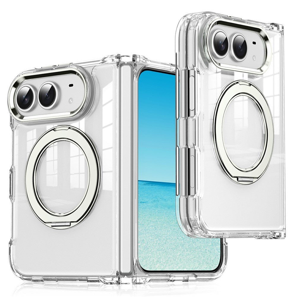 iPhone Duo EIDERWOOD Hybrid Deksel med Kickstand - MagSafe Kompatibel - Gjennomsiktig / Sølv