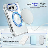 iPhone Fold EIDERWOOD Hybrid Deksel med Kickstand - MagSafe Kompatibel - Gjennomsiktig / Rosa