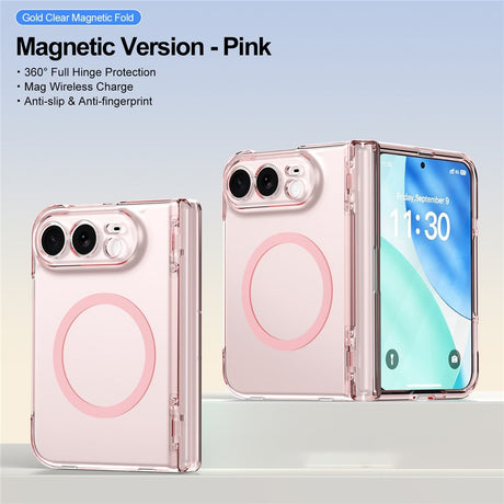iPhone Duo EIDERWOOD Hybrid Deksel med Skjermbeskyttelse - MagSafe Kompatibel - Gjennomsiktig / Rosa