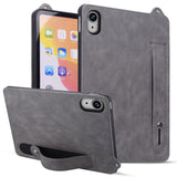 iPad Mini (2026) 8. Gen. EIDERWOOD Kunstskinn Bak Deksel m. Stropp Kickstand - Grå