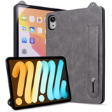 iPad Mini (2026) 8. Gen. EIDERWOOD Kunstskinn Bak Deksel m. Stropp Kickstand - Grå