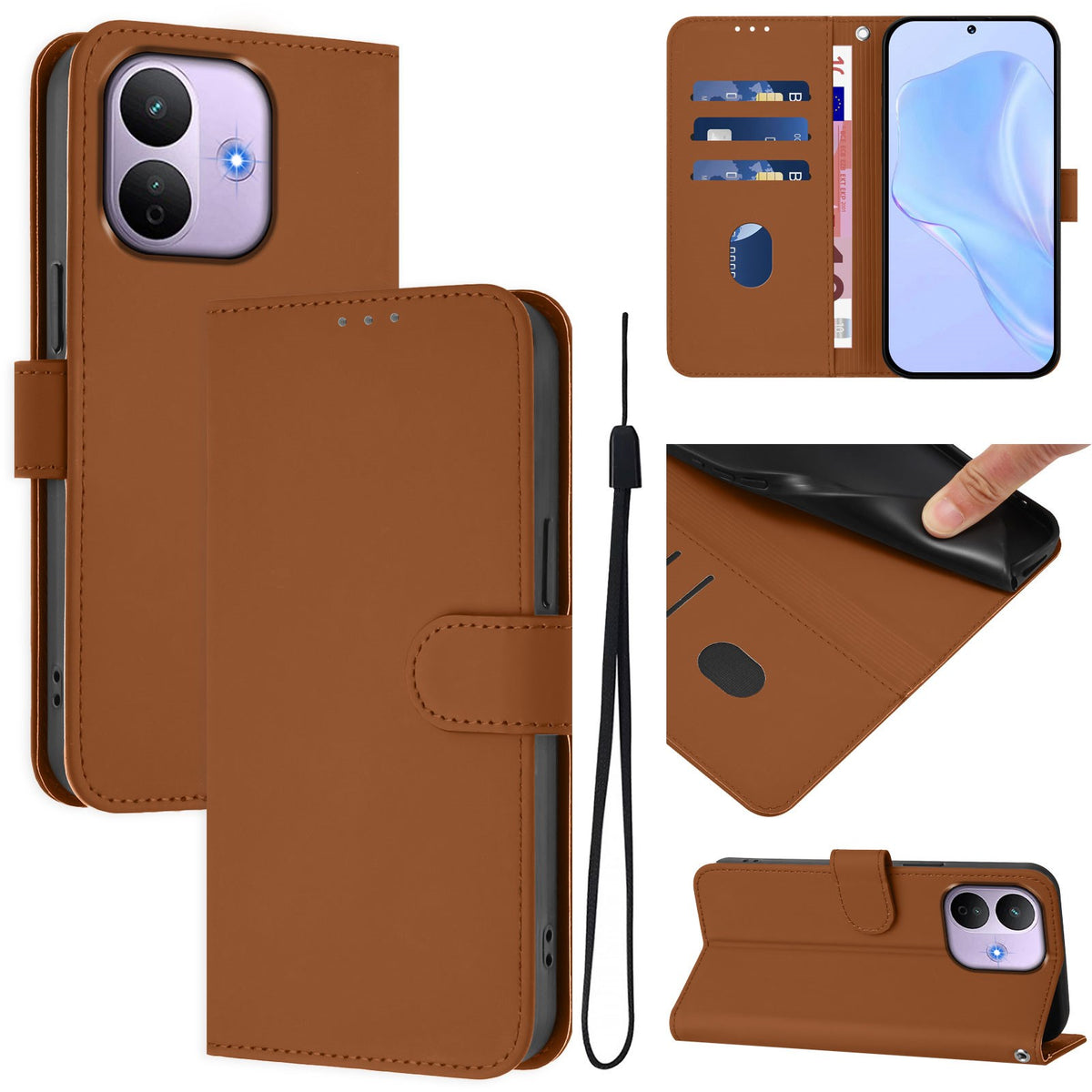 Xiaomi Redmi Note 17 Pro (5G) EIDERWOOD Kunstskinn Flip Deksel m. Stropp - Brun