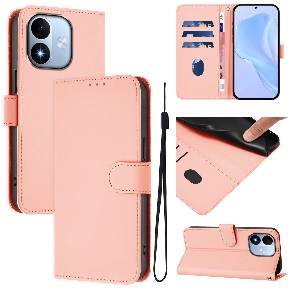 Xiaomi Redmi Note 17 (5G) EIDERWOOD Kunstskinn Flip Deksel m. Stropp - Rosa
