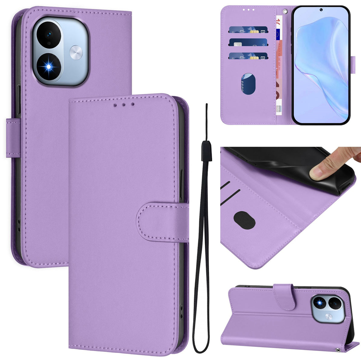 Xiaomi Redmi Note 17 (5G) EIDERWOOD Kunstskinn Flip Deksel m. Stropp - Lilla