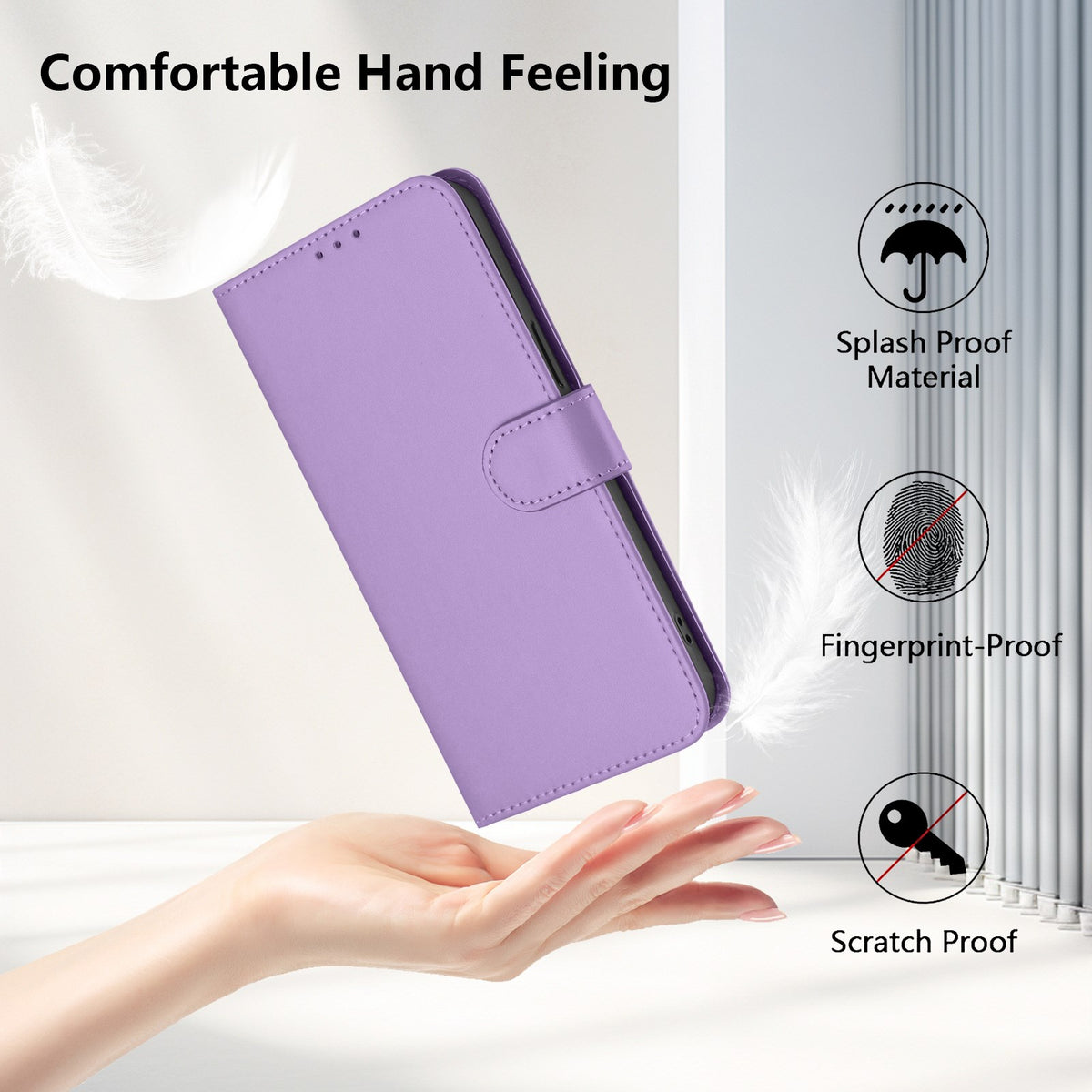 Xiaomi Redmi Note 17 (5G) EIDERWOOD Kunstskinn Flip Deksel m. Stropp - Lilla