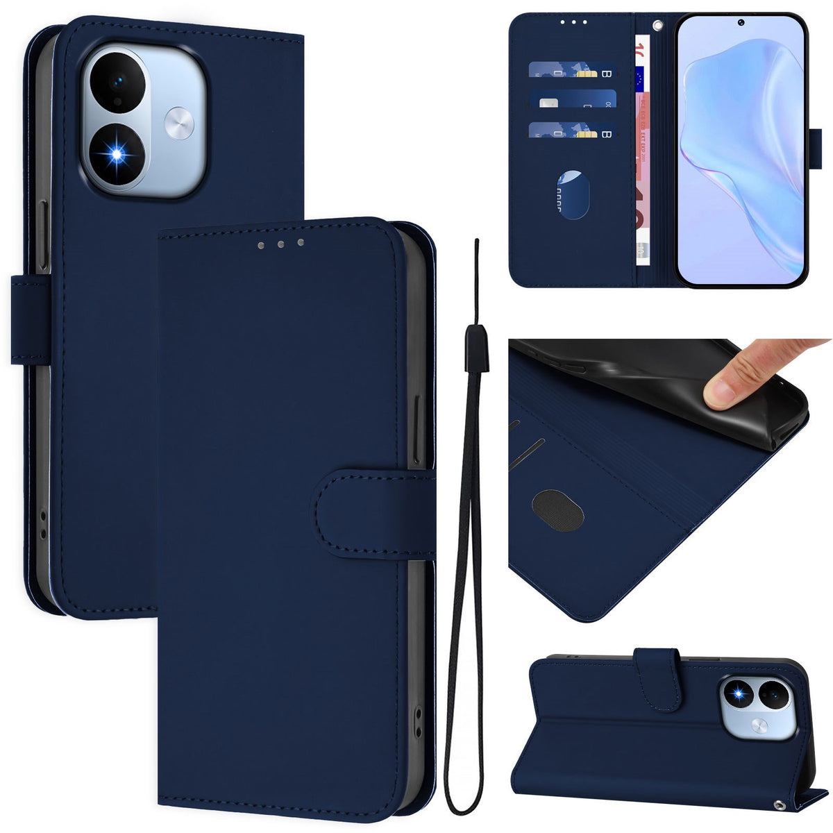 Xiaomi Redmi Note 17 (5G) EIDERWOOD Kunstskinn Flip Deksel m. Stropp - Blå